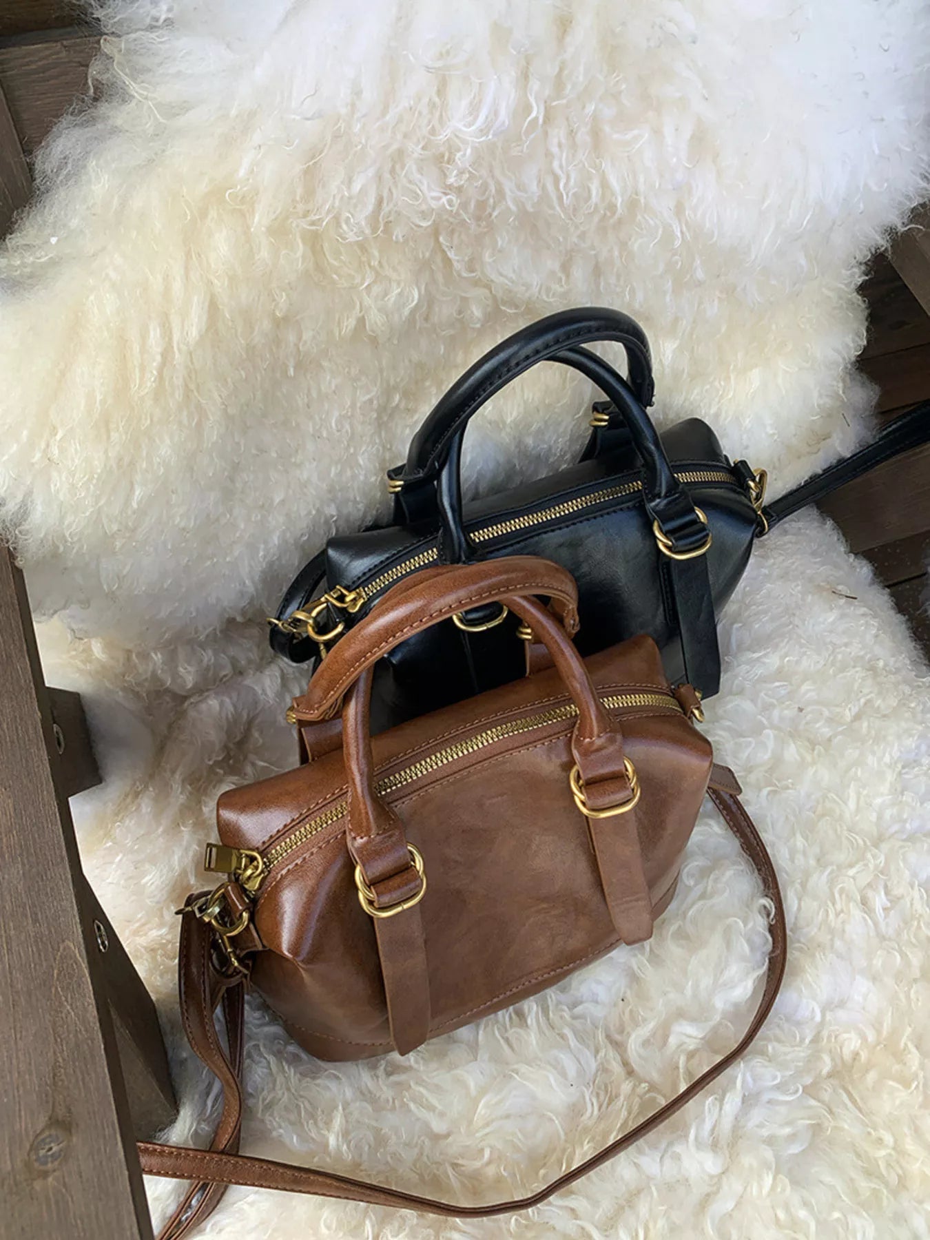 Vintage Leather Crossbody Bag