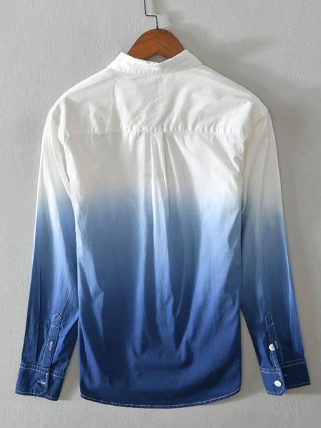 Men's Plus Size Gradient Button Up Long Sleeve Shirt
