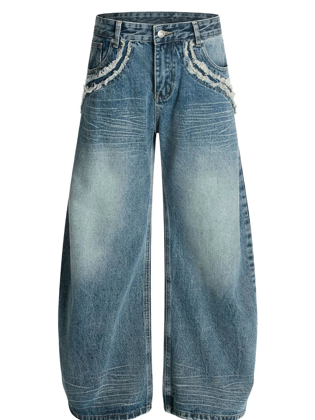 Men's Wide-Leg Vintage Wash Jeans
