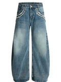 Men's Wide-Leg Vintage Wash Jeans