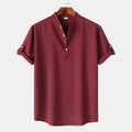 Men's Button Detail Short Sleeve Blouse