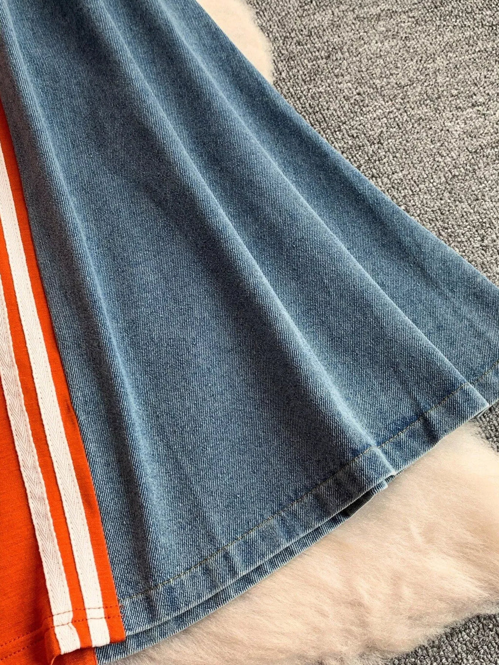 Color Block Short Sleeve Casual Dress