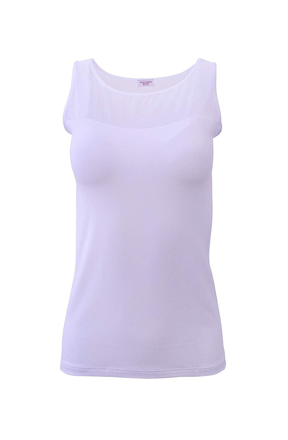 EGI Luxury Modal Women's Tulle Tank Top. Proudly Made in Italy (1305)