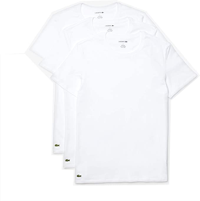 Lacoste Underwear Men's Essentials 3-Pack 100% Cotton Regular Fit Crew Neck T-Shirts
