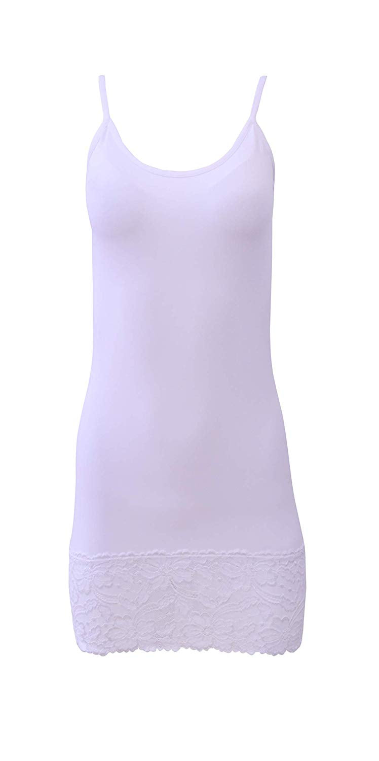 EGI Luxury Modal Women's Lace-Trimmed Full Slips Chemise. Proudly Made in Italy (1129)