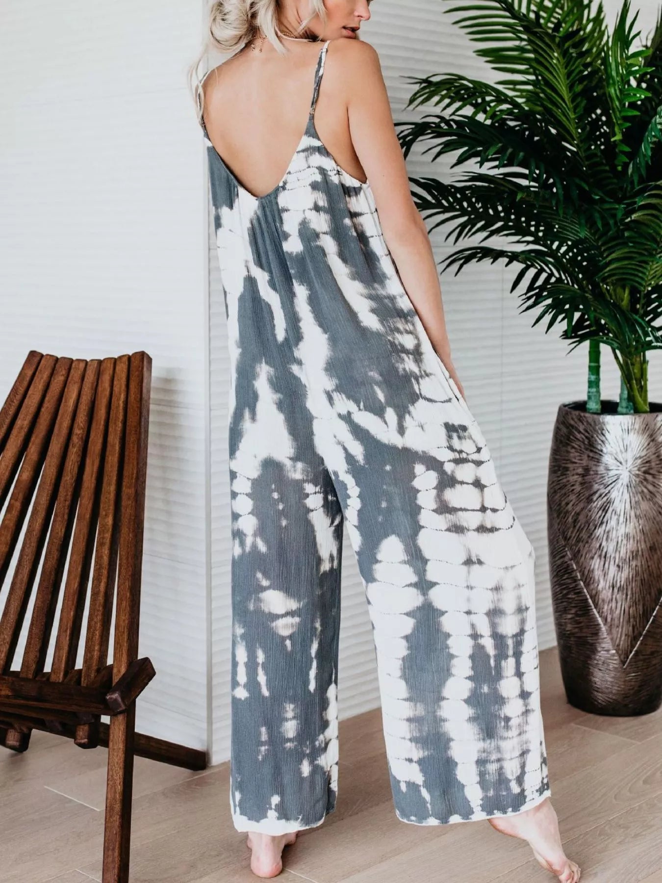 Full Size Tie-Dye Wide Leg Jumpsuit Plus Size