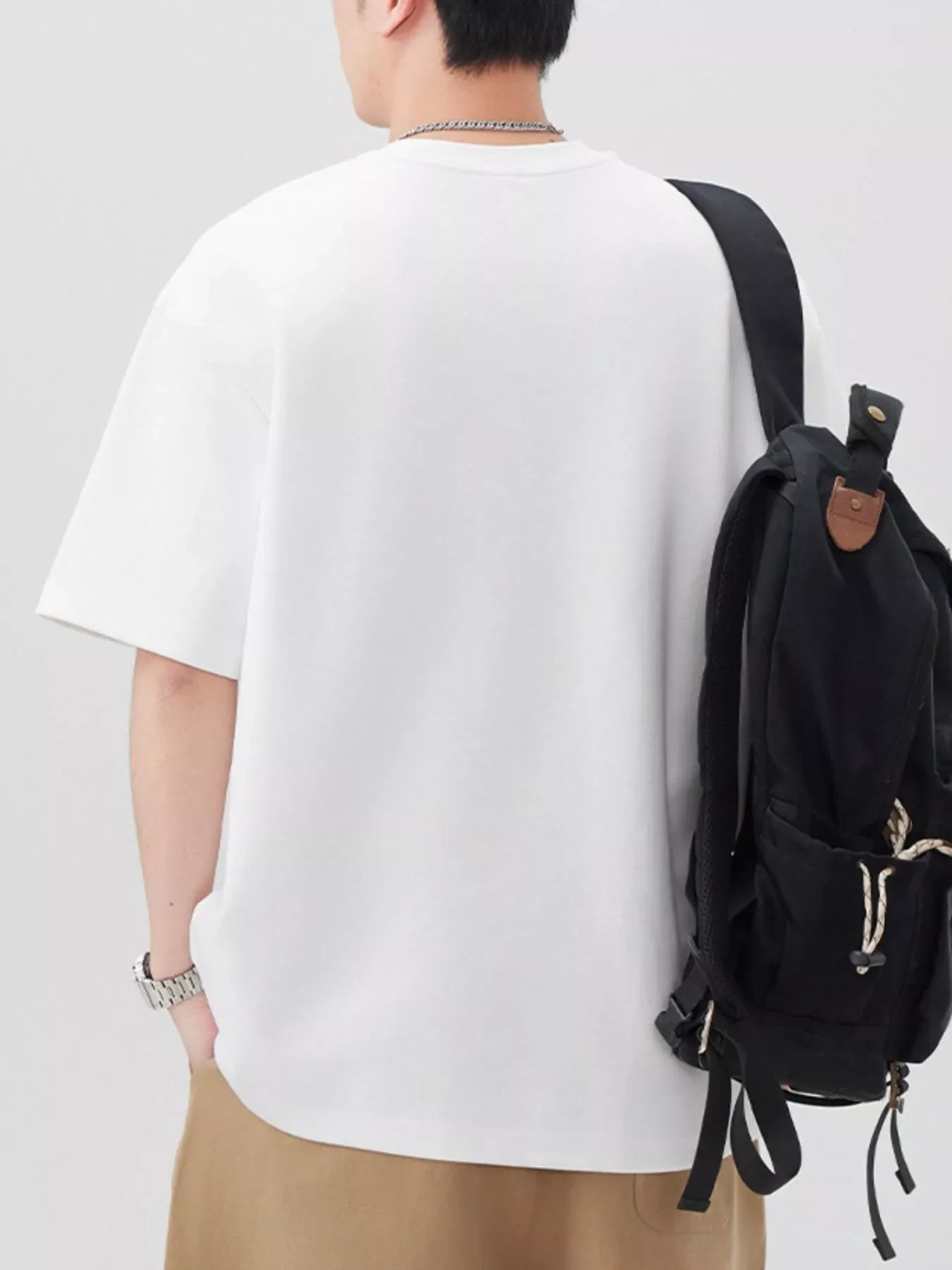 Men's Plus Size Solid Color Casual T-Shirt
