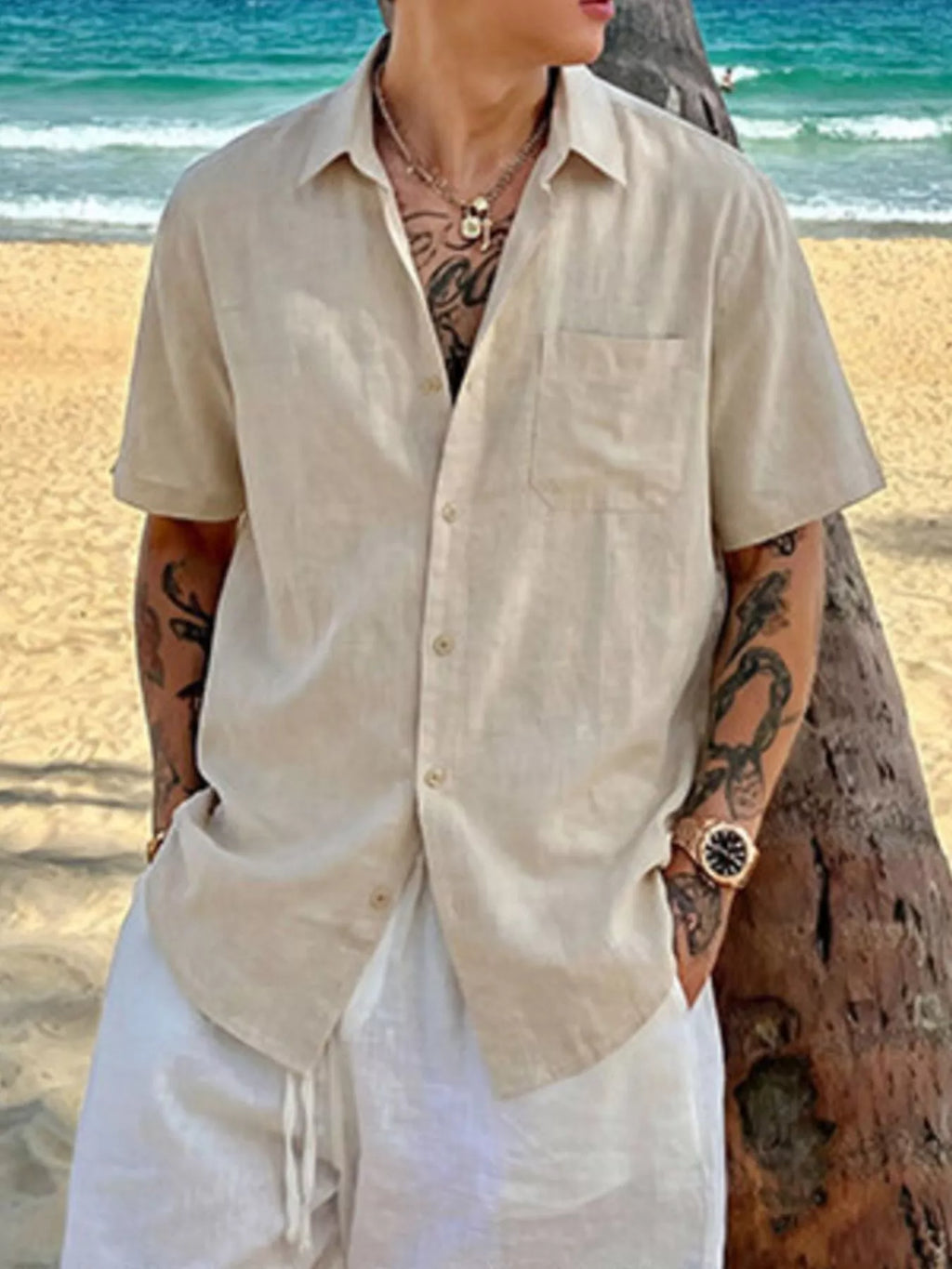 Men's Plus Size Casual Short-Sleeve Shirt