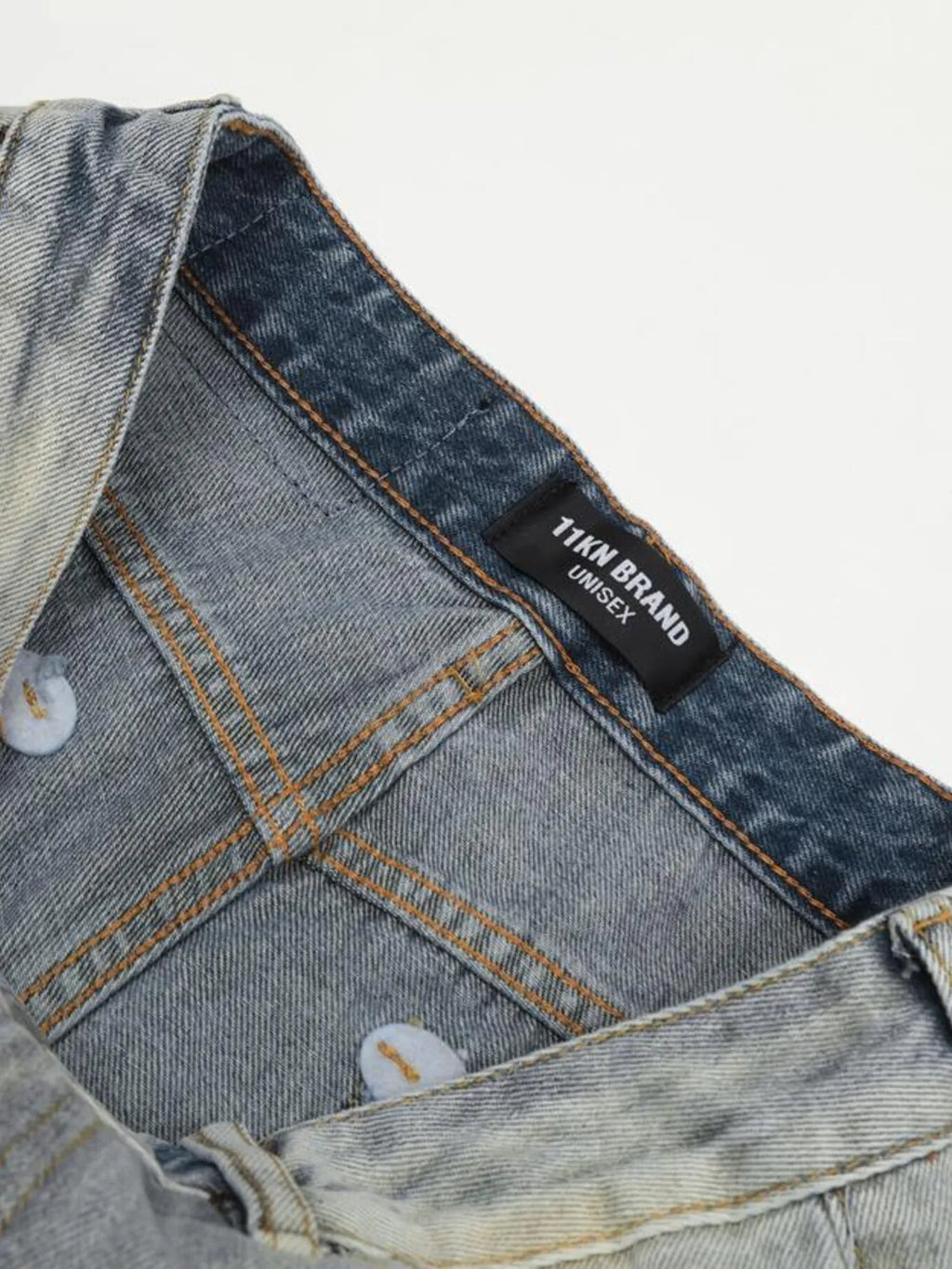 Men's Vintage Washed Gradient Distressed Flare Jeans