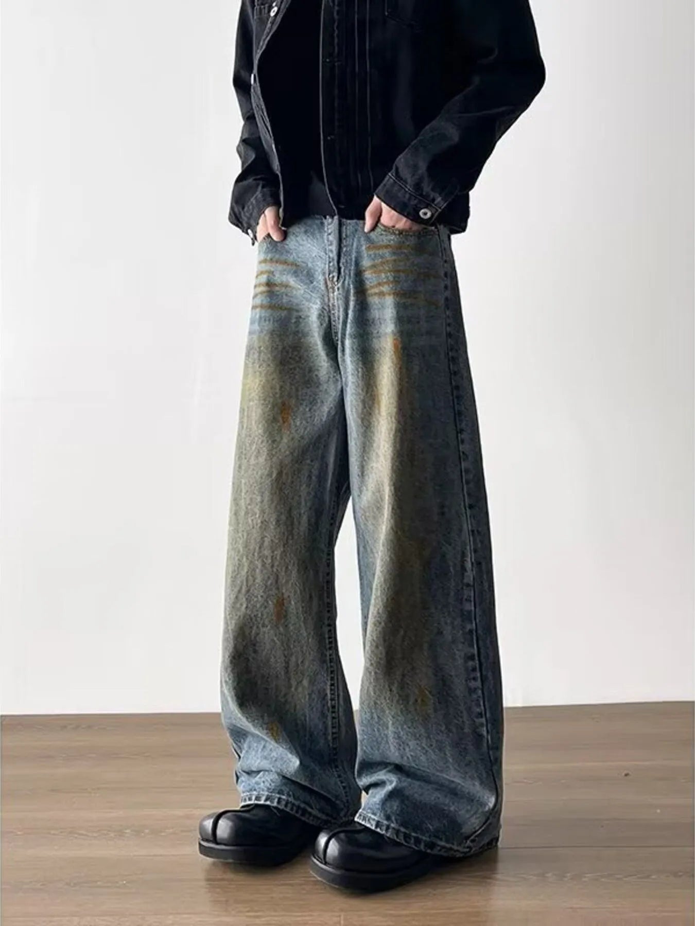 Men's Full Size Wide-Leg Jeans Plus Size