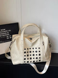 Chic Eyelet Embellished Crossbody Travel Bag