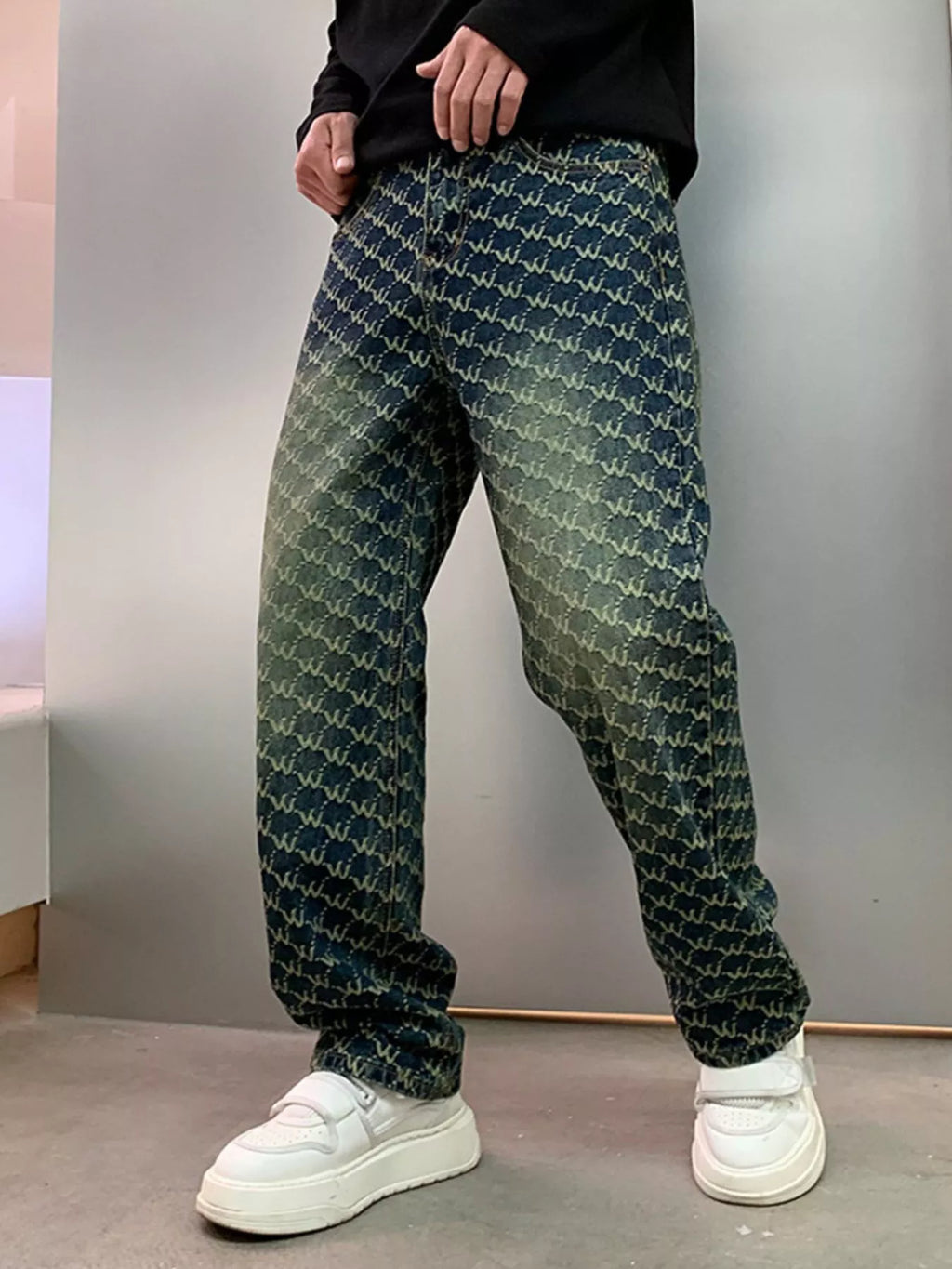 Men's Patterned Relaxed Fit Jeans
