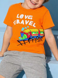 Children's 'Love Travel' Train Graphic T-Shirt