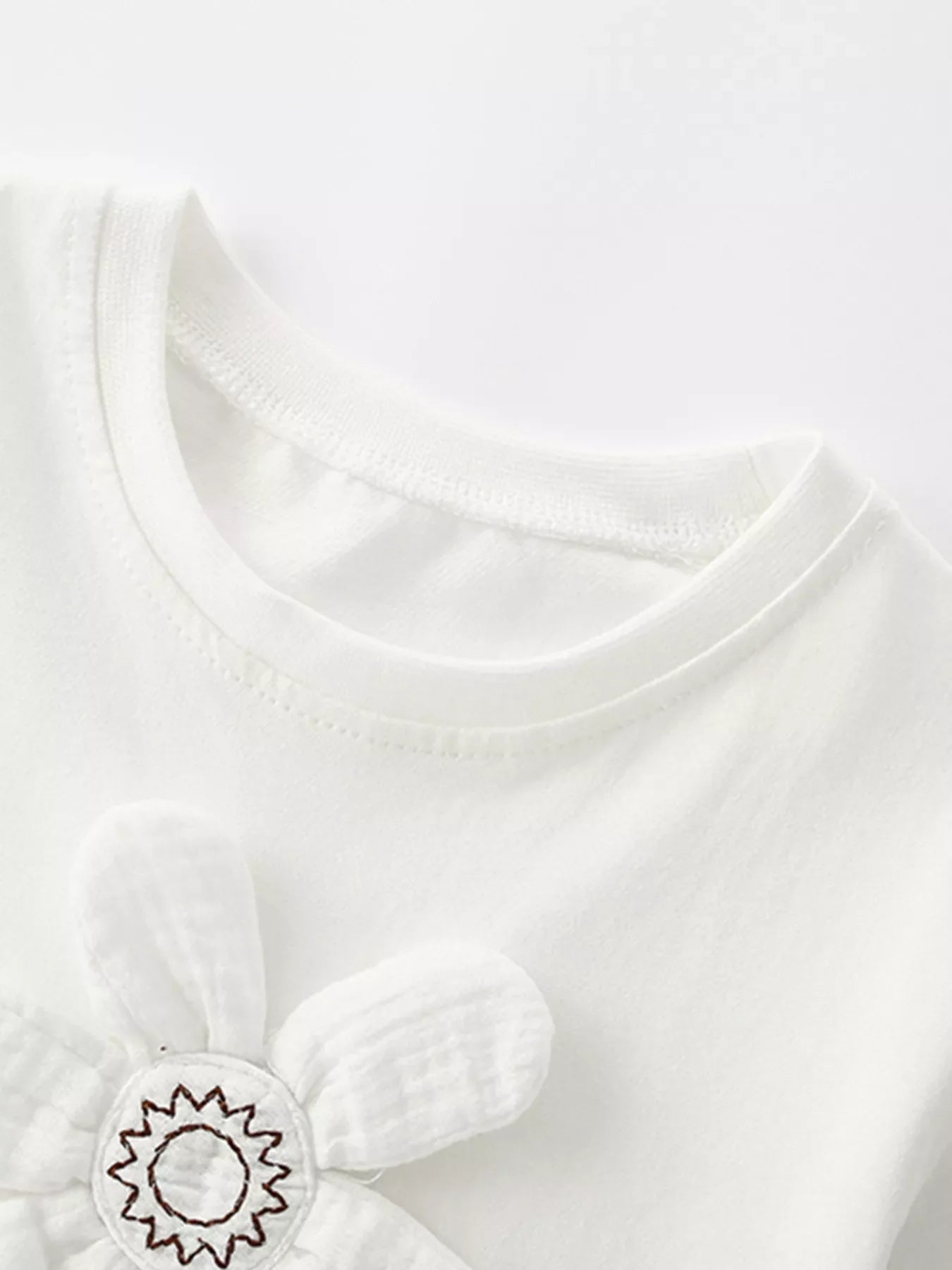 Children's 3D Flower Applique T-Shirt