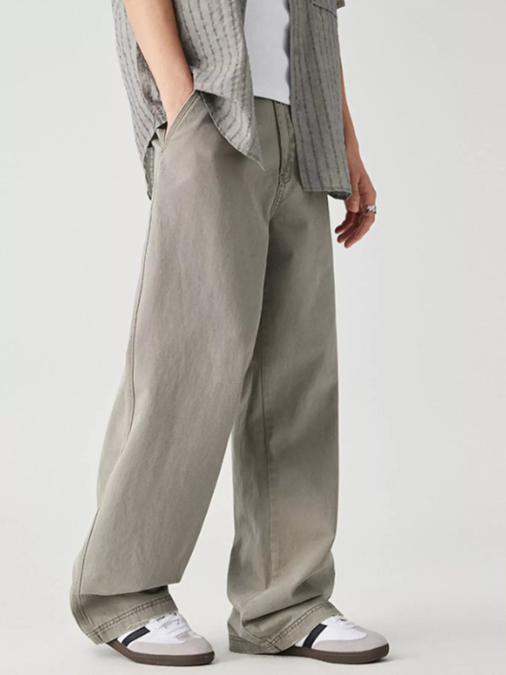 Men's Wide Leg Pants with Pockets