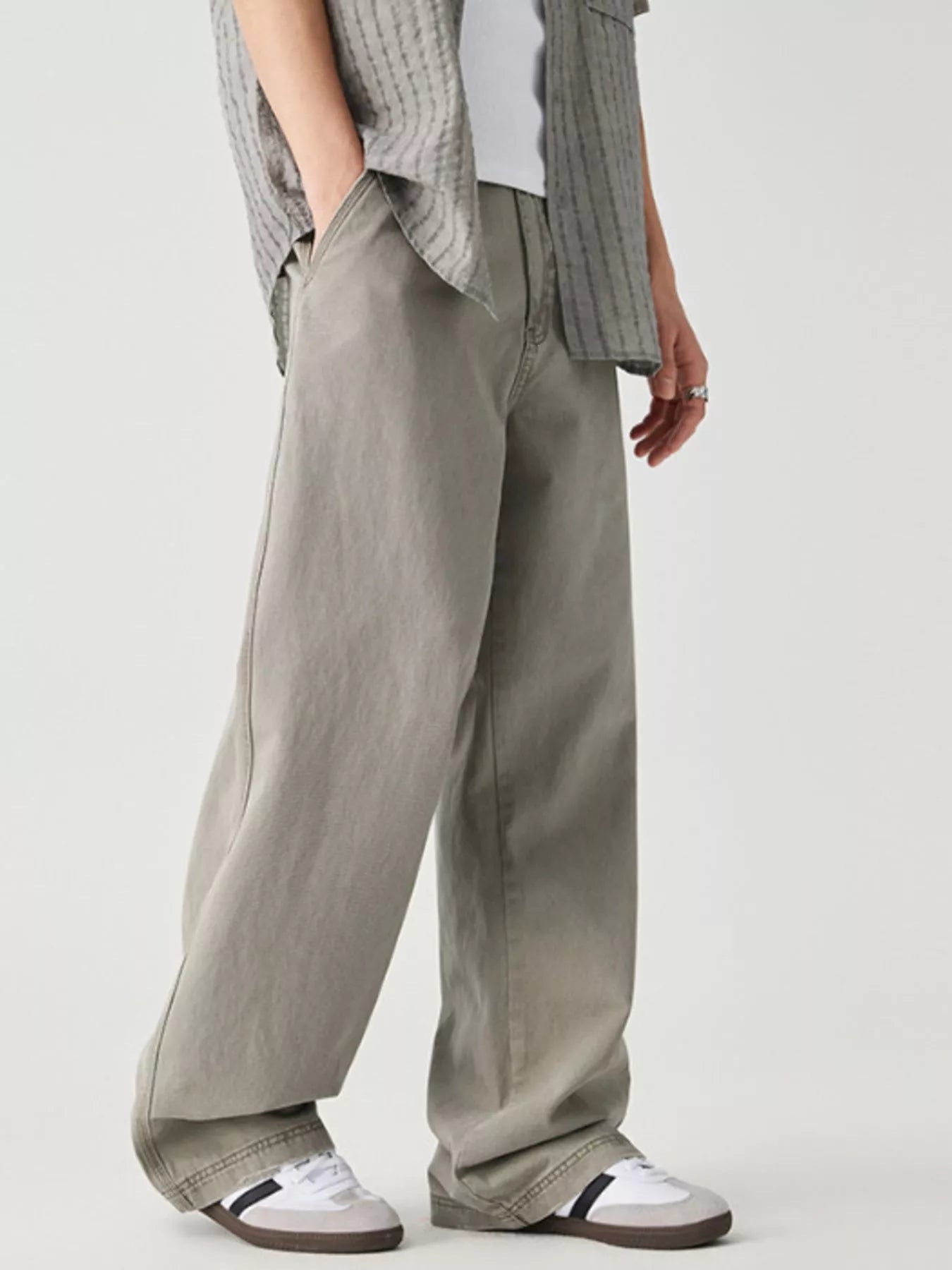 Men's Wide Leg Pants with Pockets