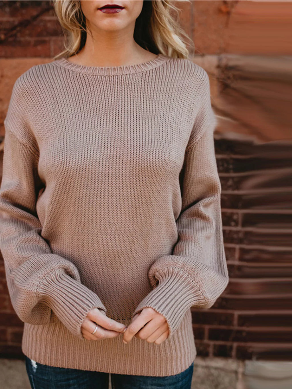 Tied Back Long Sleeve Sweater