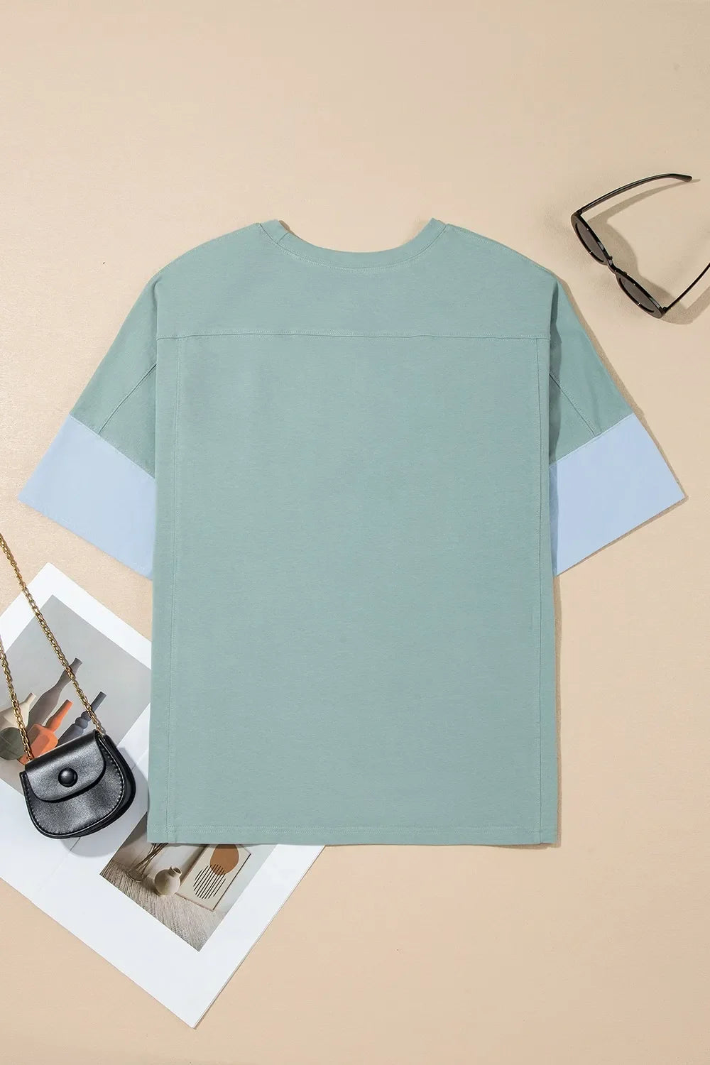 Frayed Denim Star Patched Oversize T Shirt