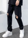 Men's Full Size Distressed Slim Fit Jeans Plus Size