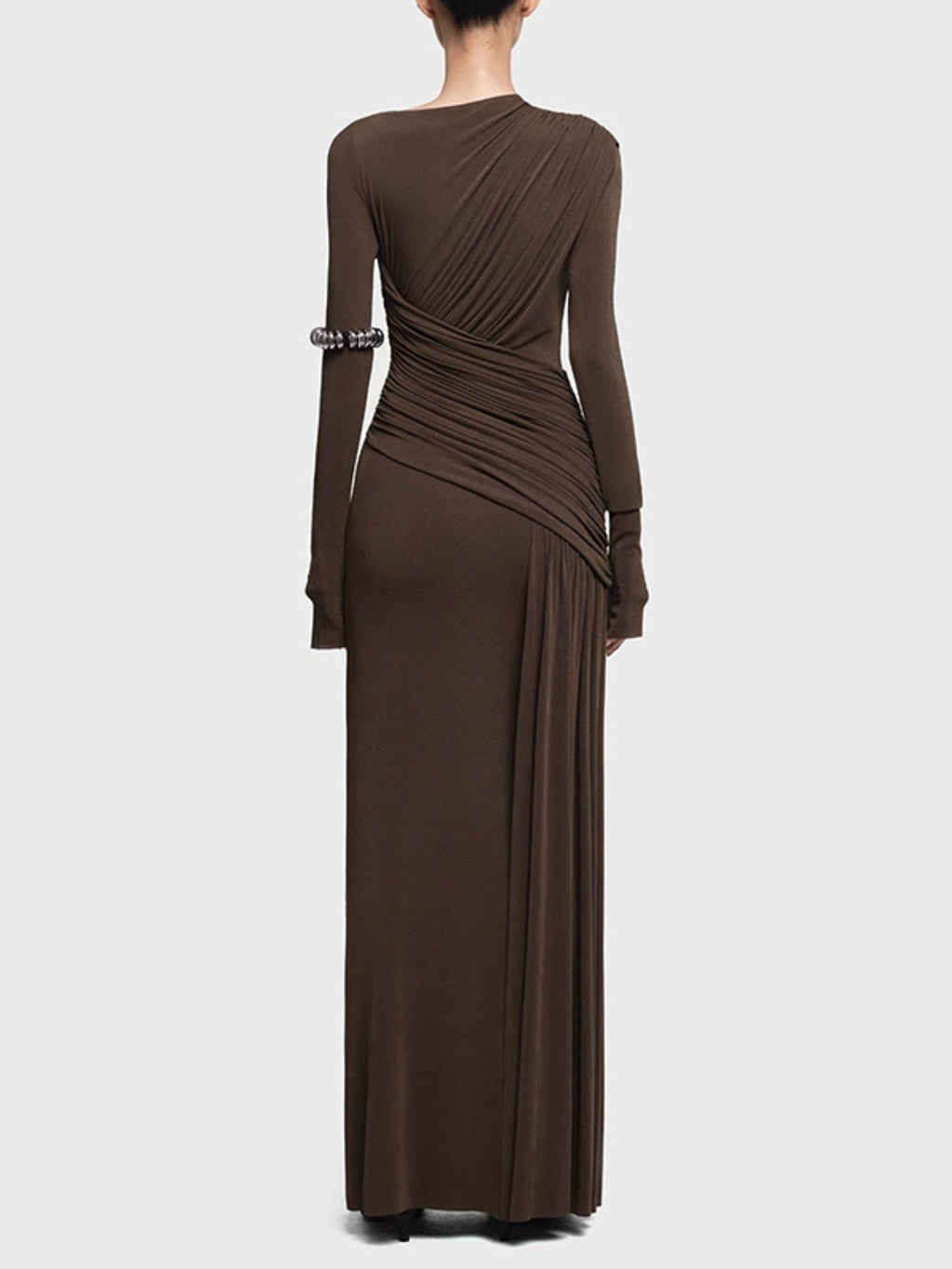 Ruched Long Sleeve Maxi Dress