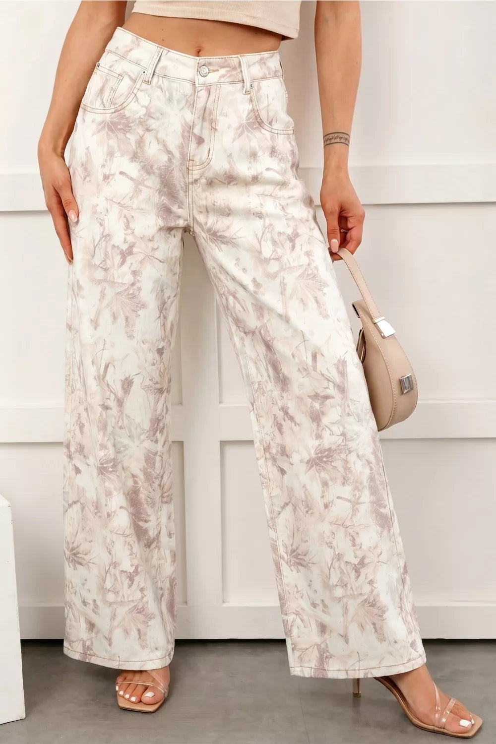 Woodland Camo Tummy Control Denim Wide Leg Jeans