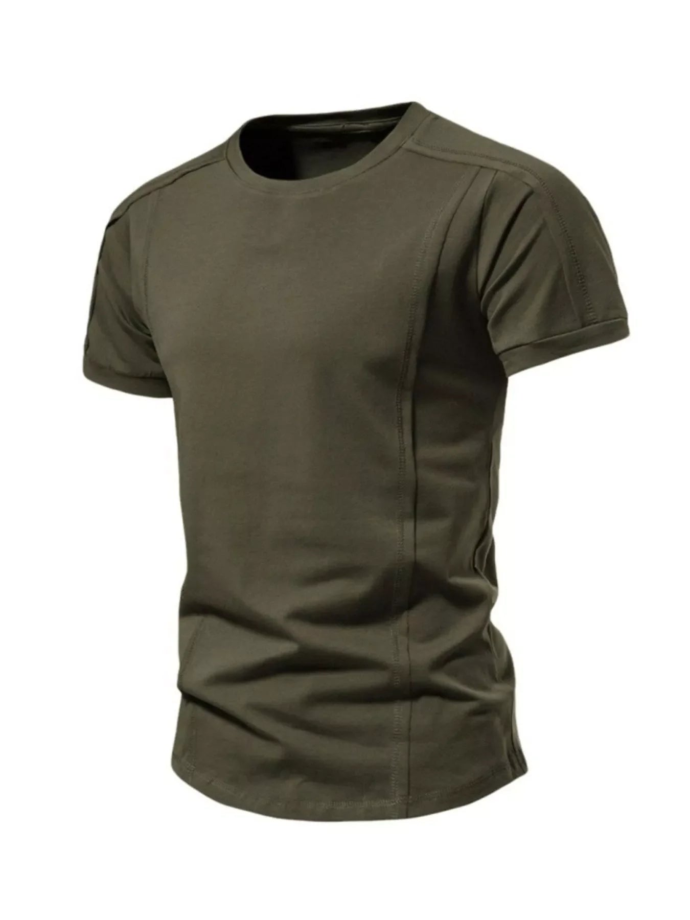 Men's Plus Size Round Neck Tactical Style T-Shirt