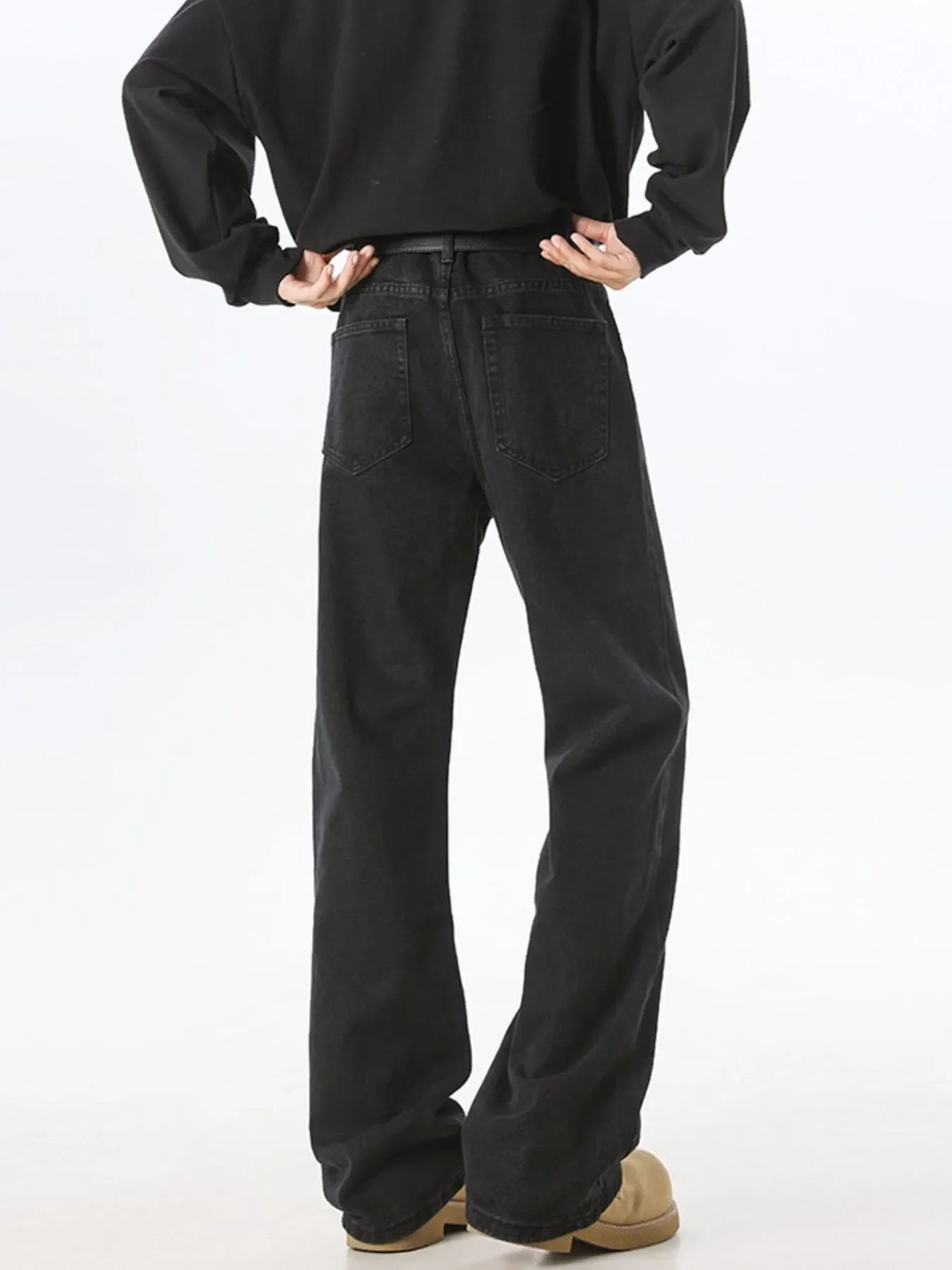 Men's Wide Leg High Waist Jeans