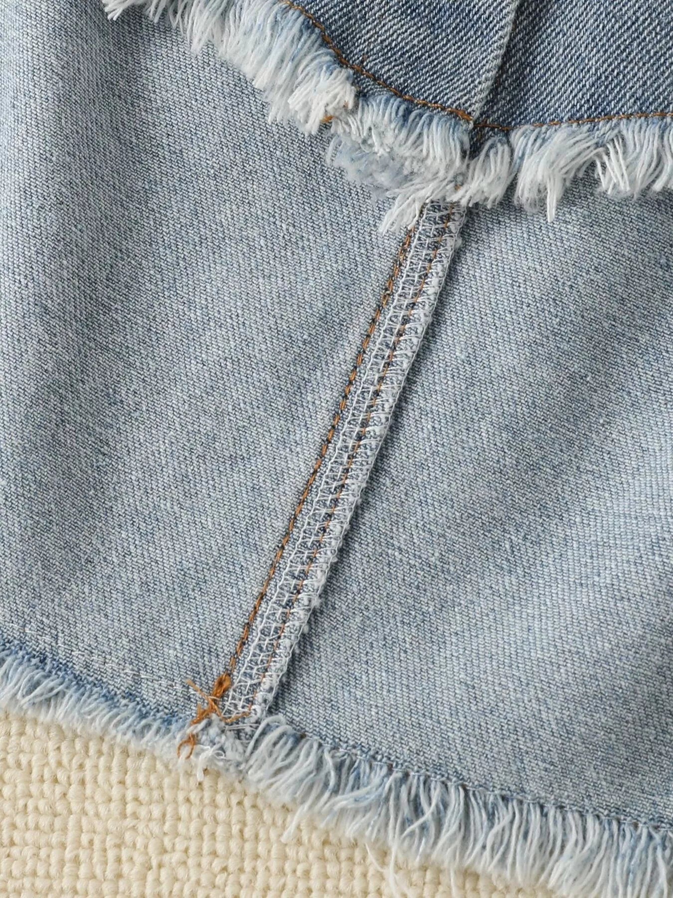 Children's Smocked Top and Distressed Denim Skirt Set