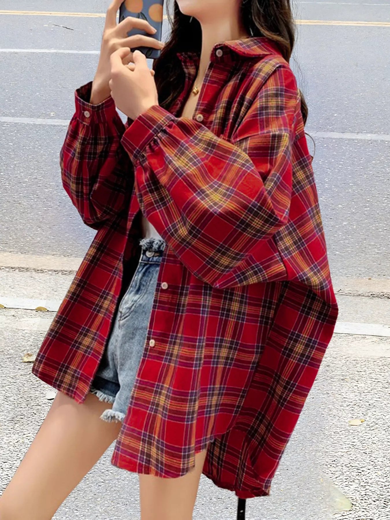 Plaid Button Up Long Sleeve Shirt