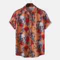 Men's Full Size Printed Short Sleeve Casual Shirt Plus Size