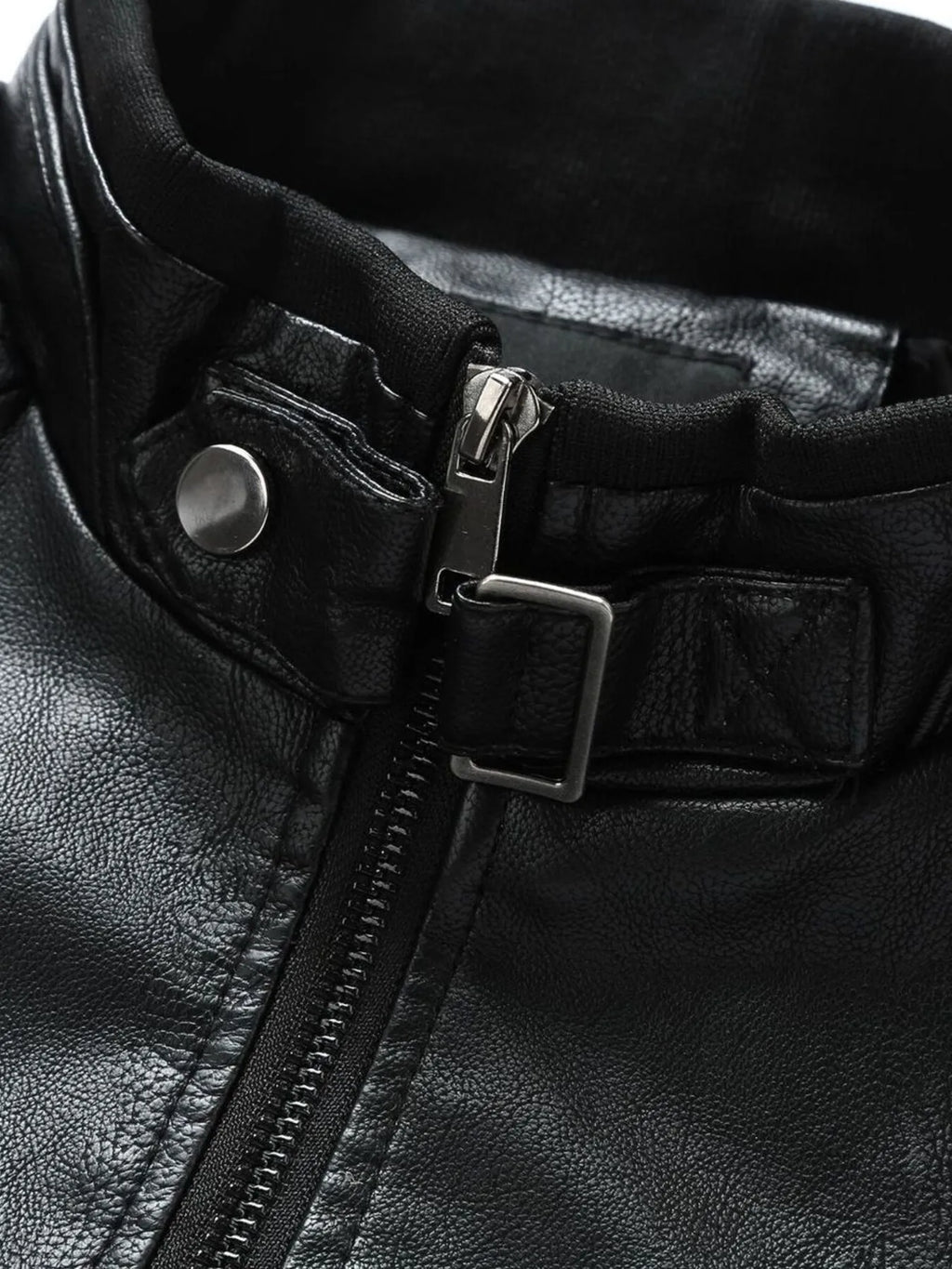 Men's Plus Size Zip Up Leather Moto Jacket