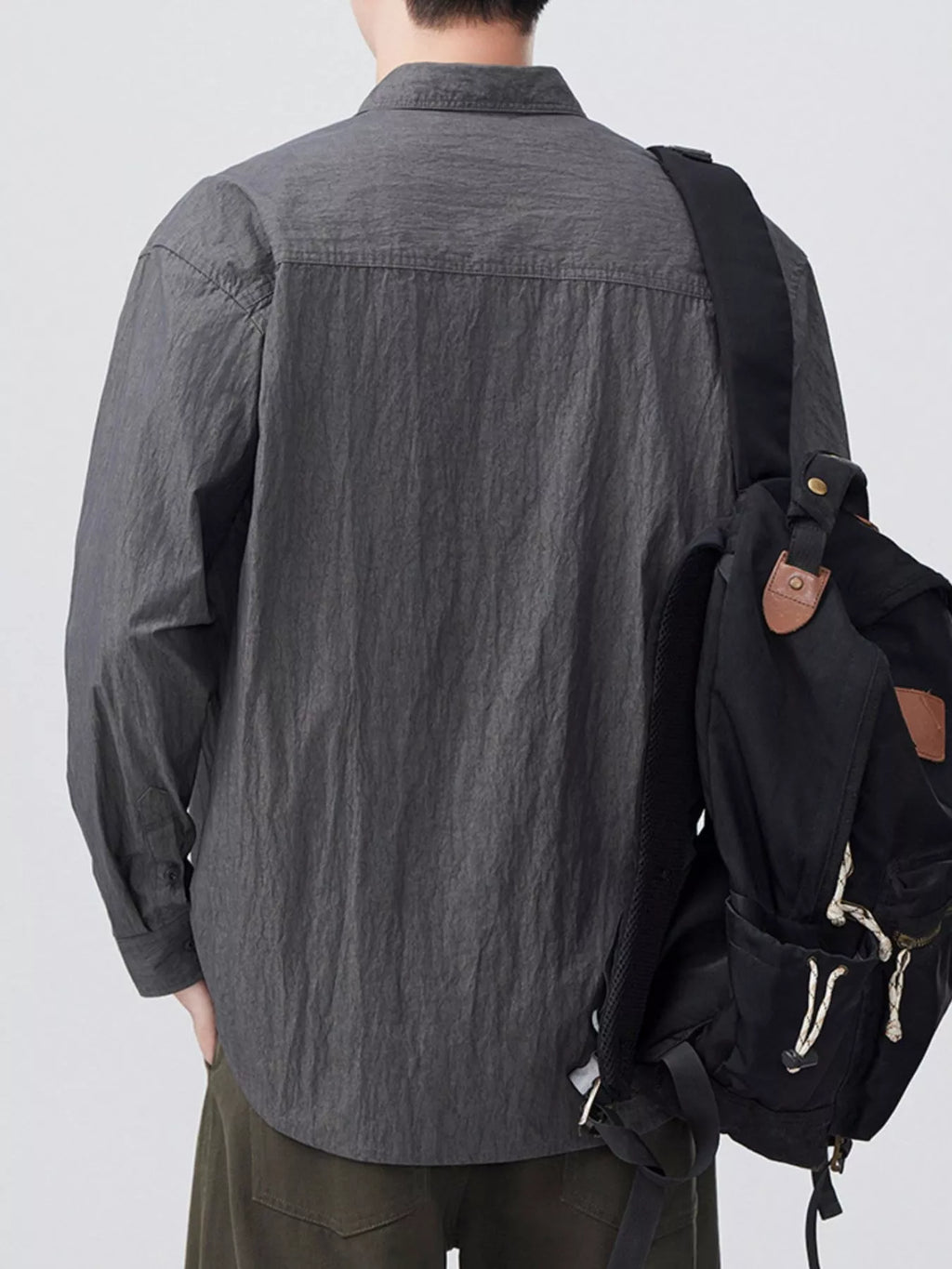 Men's Plus Size Button Up Long Sleeve Shirt