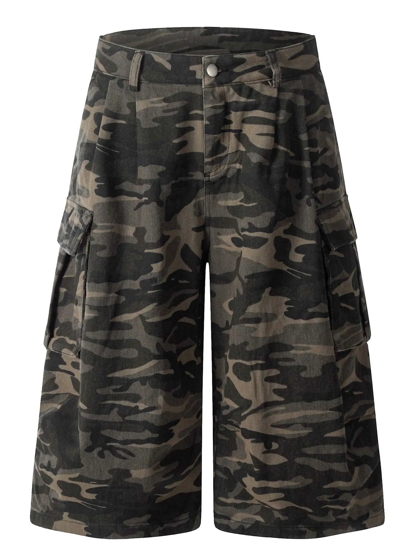 Men's Full Size Camouflage Wide-Leg Cargo Jeans Plus Size