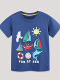 Children's Nautical Graphic Round Neck T-Shirt