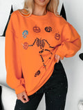 Halloween Skeleton Pumpkin Sweatshirt