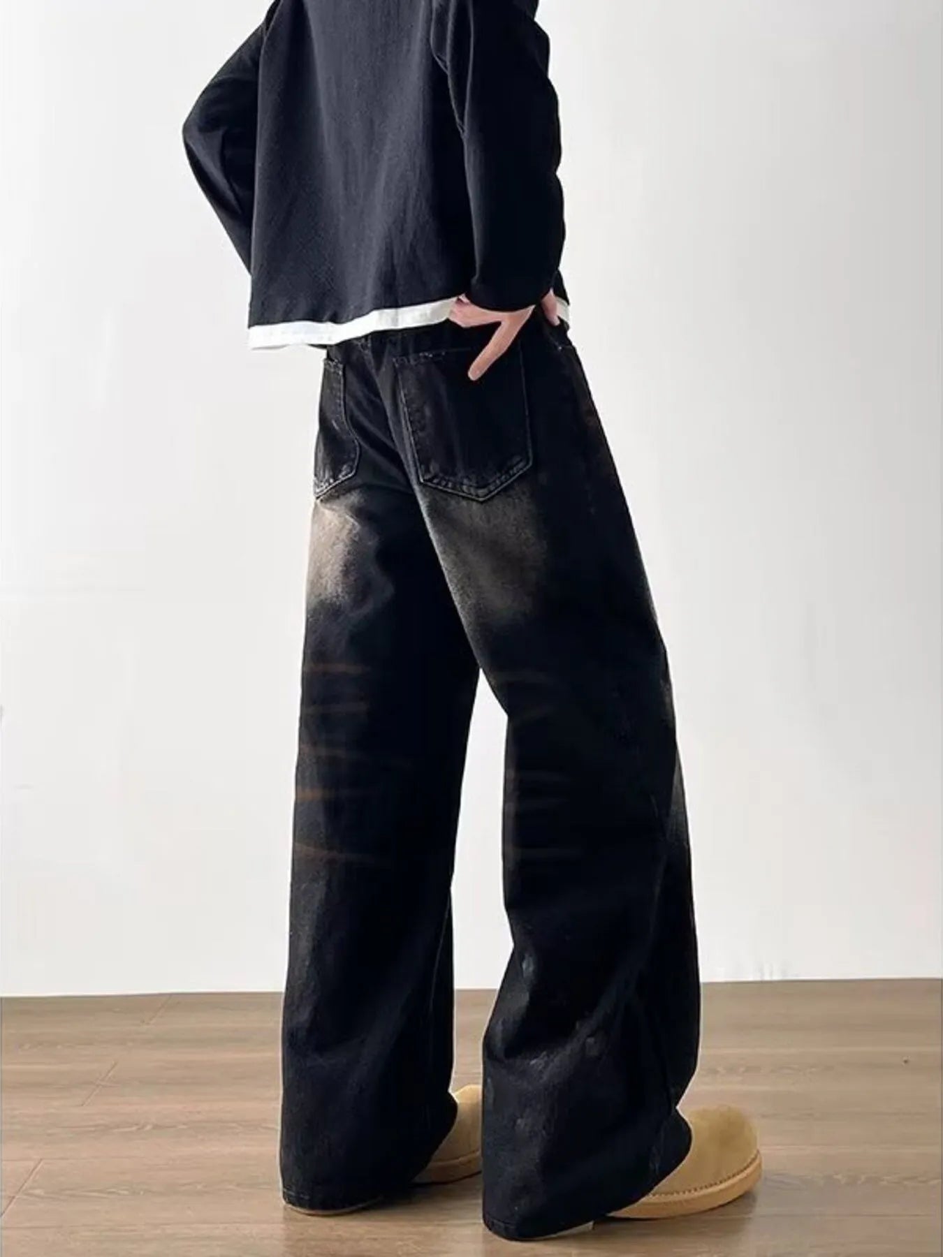 Men's Full Size Wide-Leg Jeans Plus Size
