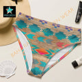 Ready to Ship Yeehaw Sunset Aztec Print Bikini Bottom LARGE