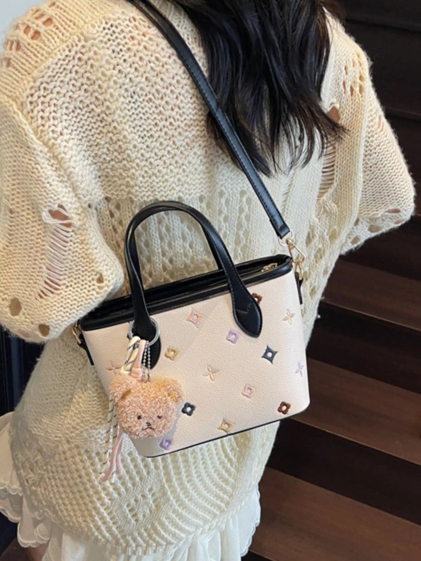 Embroidered Pattern Crossbody Bag