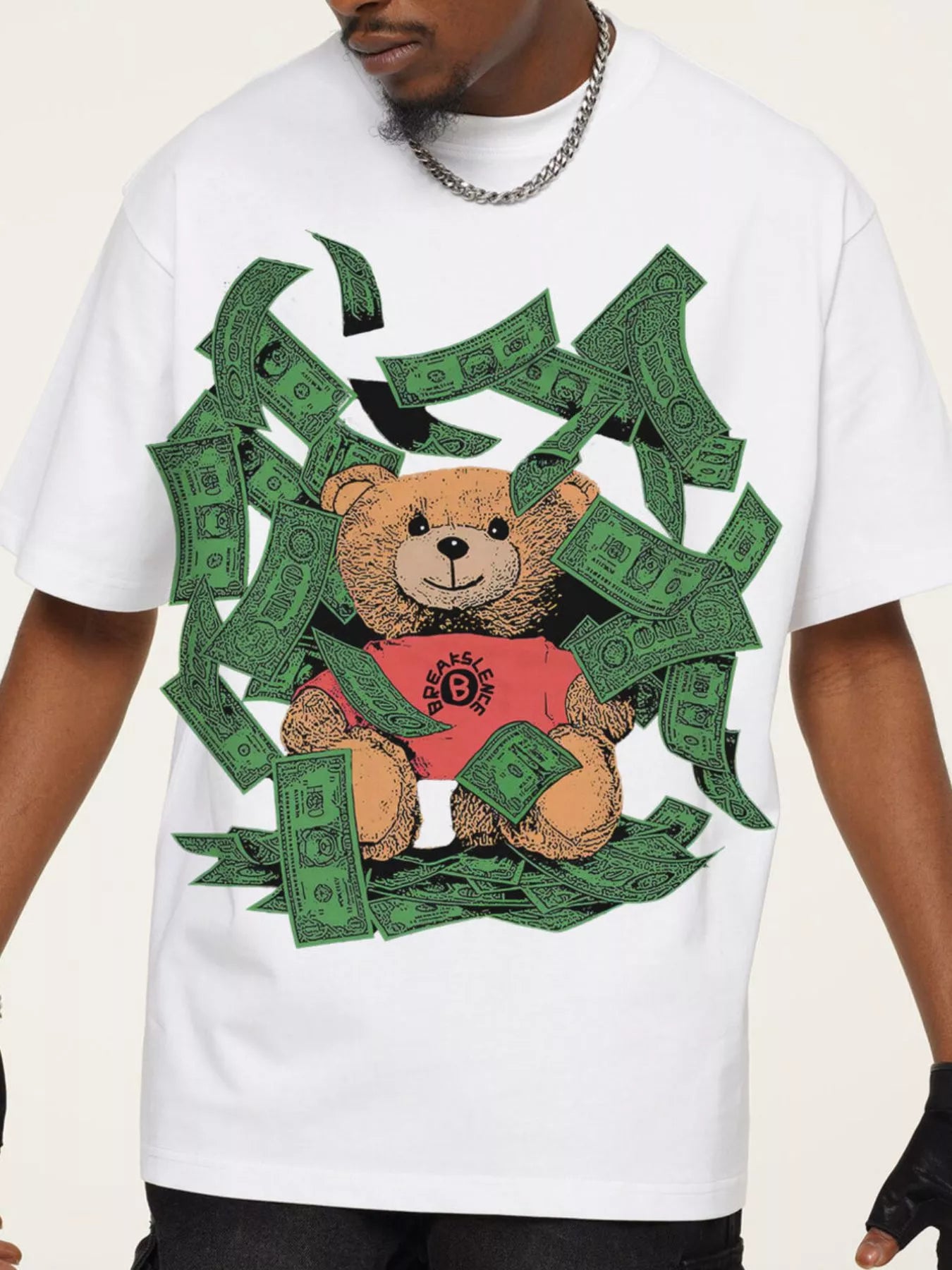 Men's Money Bear Graphic Short Sleeve T-Shirt
