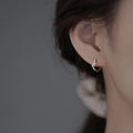 925 Sterling Silver Star Hoop Earrings
