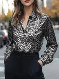 Leopard Button Up Long Sleeve Shirt