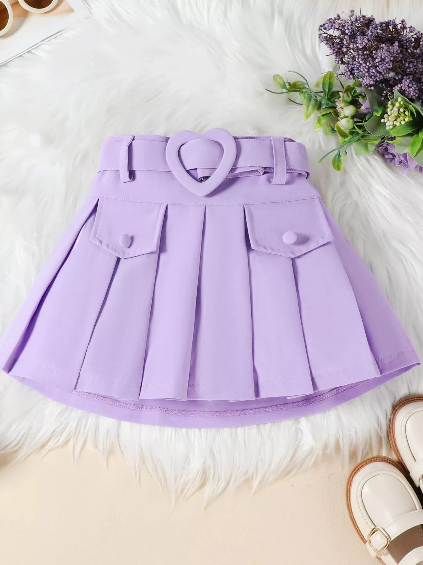 Children's Bowknot Vest & Pleated Skirt Set