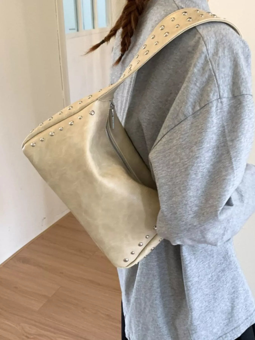 Studded Accent Shoulder Bag