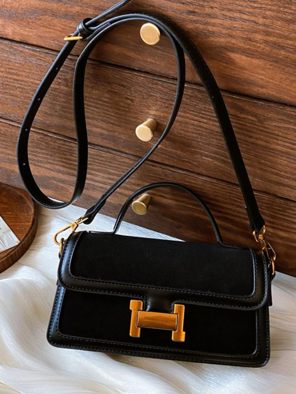 Golden Buckle Crossbody Bag