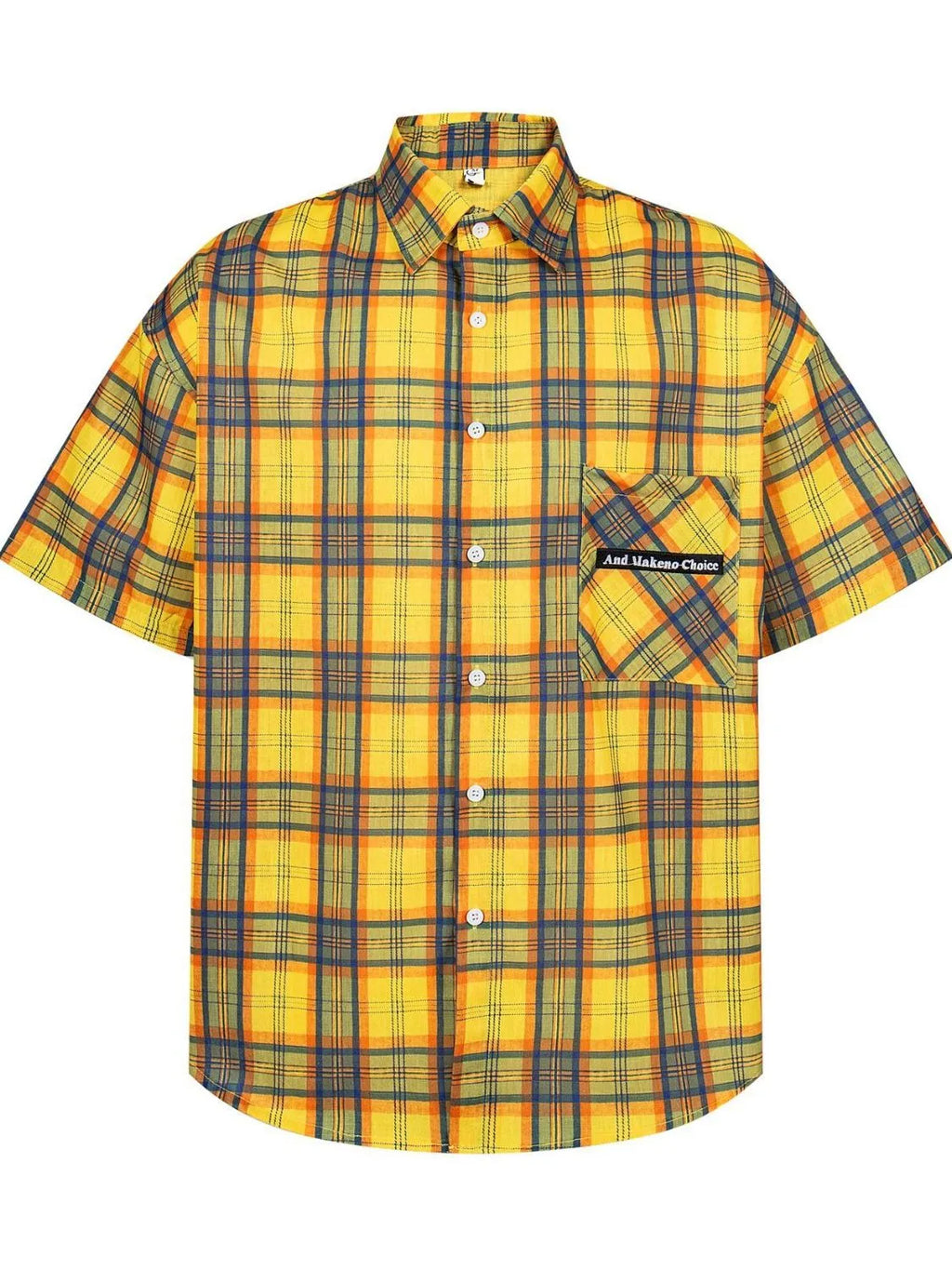 Men's Plaid Short Sleeve Button-Up Shirt