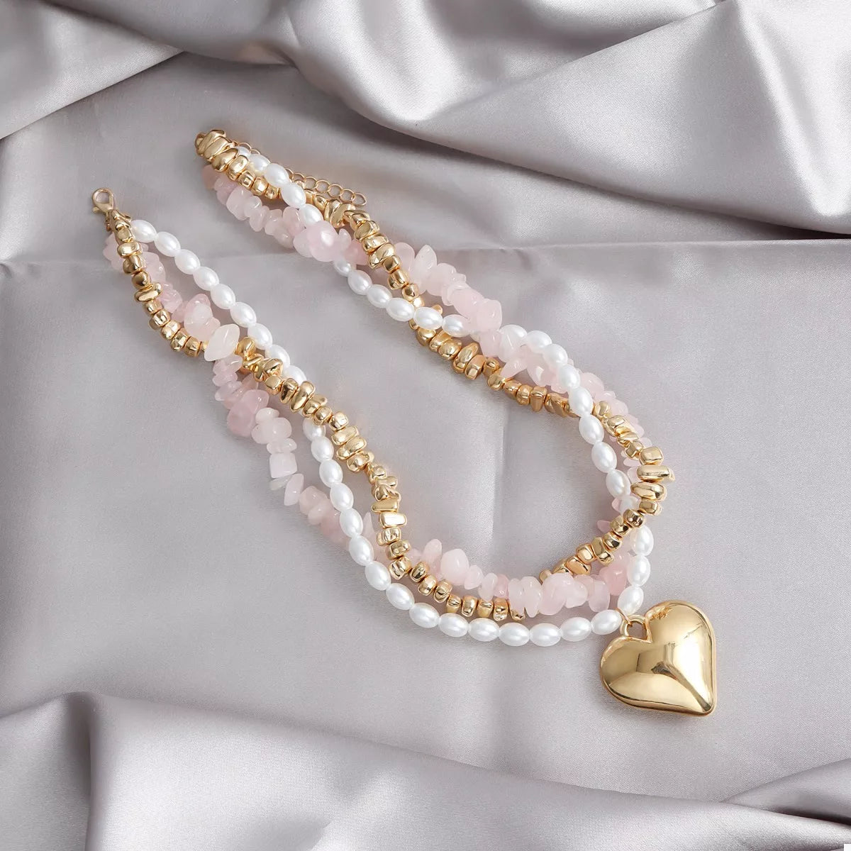 Three-Layered Heart Pendant Necklace