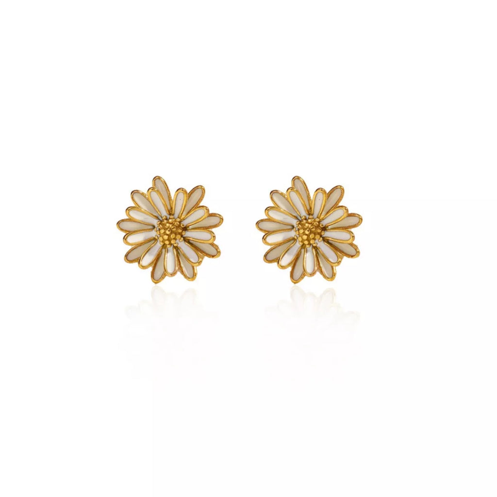 18K Gold-Plated Flower Stud Earrings