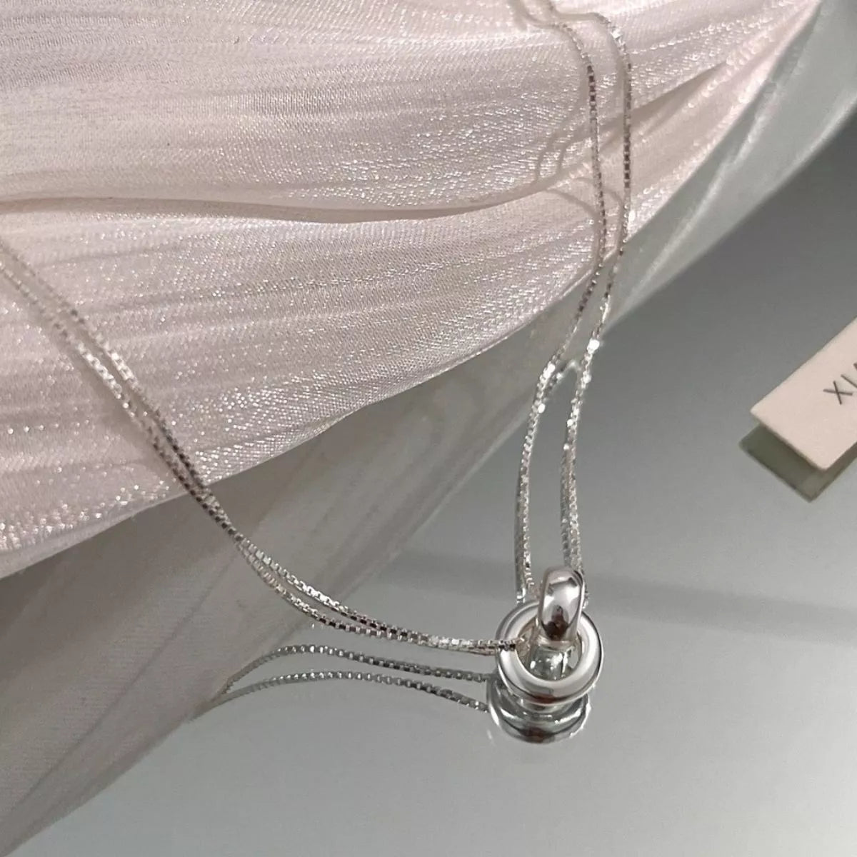 Double Strand 925 Sterling Silver Necklace