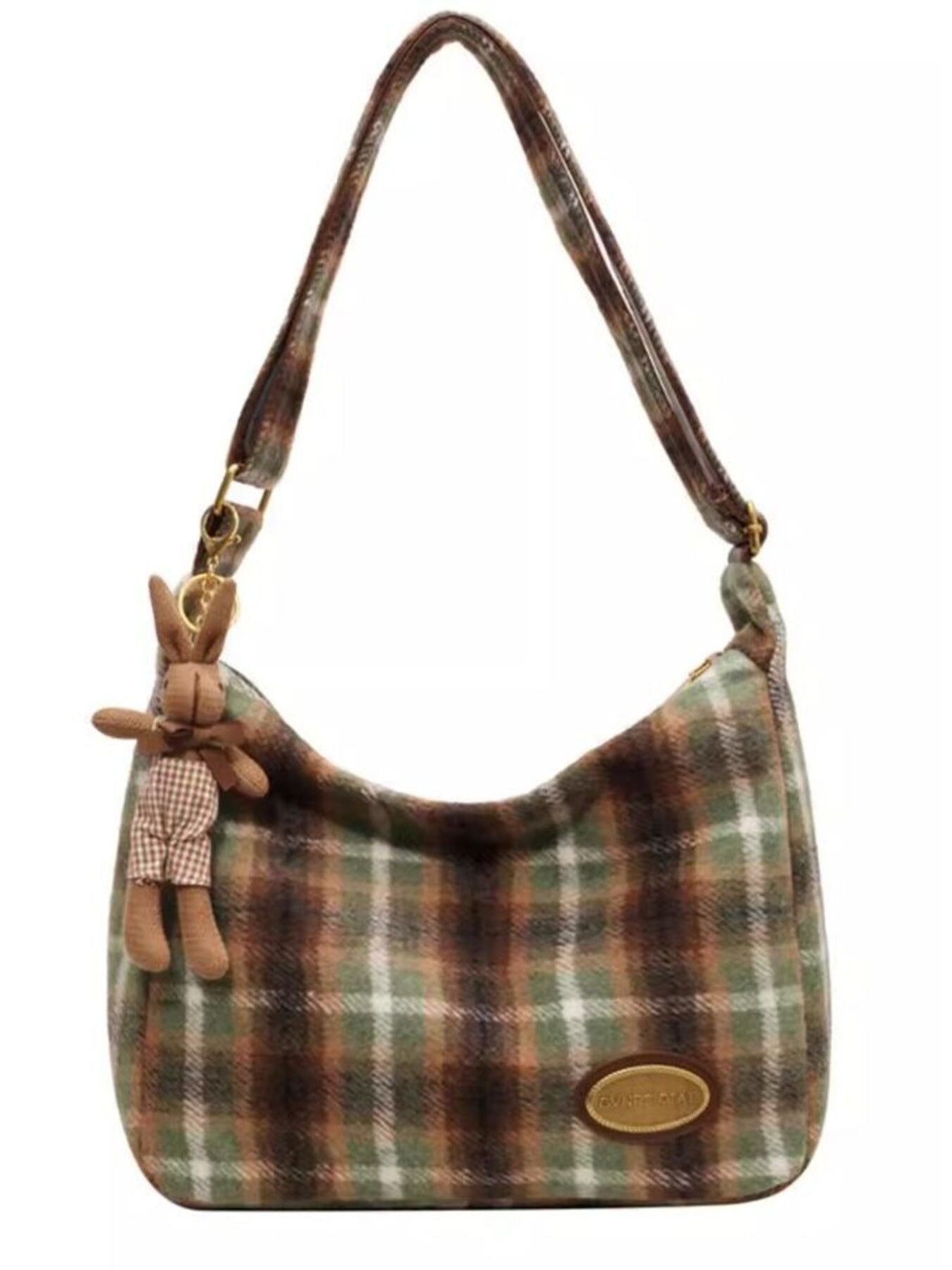 Plaid Pattern Shoulder Crossbody Bag