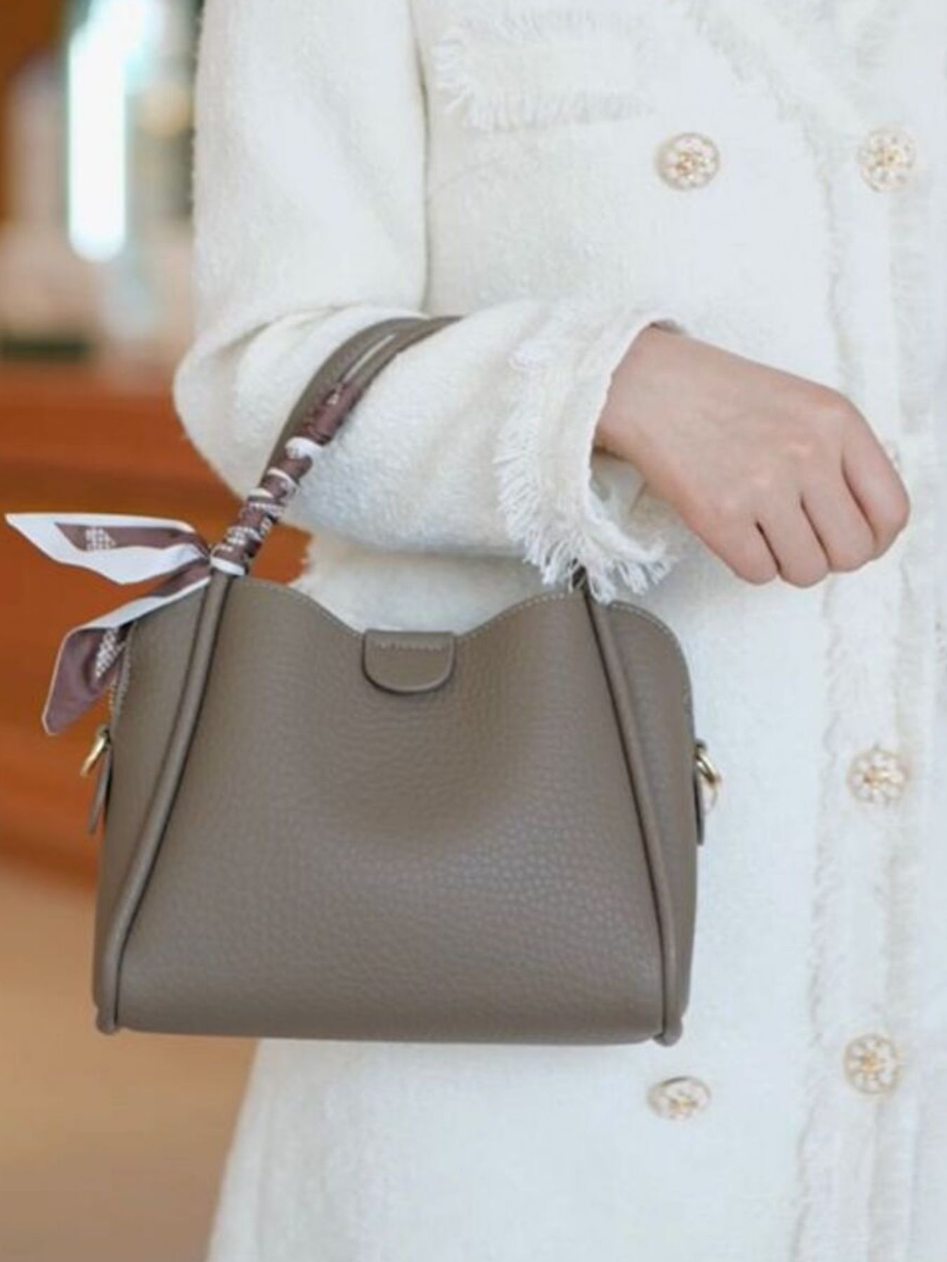 Leather Top Handle Crossbody Bag